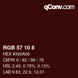 Color code: RGB 57 10 8 | qconv.com