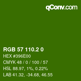 カラーコード: RGB 57 110.2 0 | qconv.com