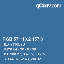 カラーコード: RGB 57 110.2 157.6 | qconv.com