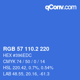 カラーコード: RGB 57 110.2 220 | qconv.com