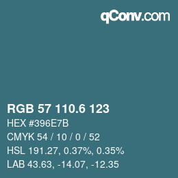 カラーコード: RGB 57 110.6 123 | qconv.com