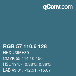 カラーコード: RGB 57 110.6 128 | qconv.com