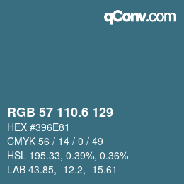 カラーコード: RGB 57 110.6 129 | qconv.com