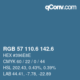 カラーコード: RGB 57 110.6 142.6 | qconv.com