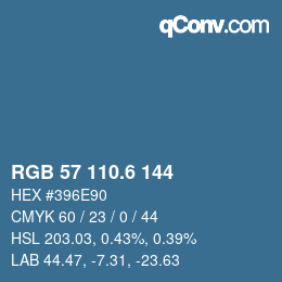 カラーコード: RGB 57 110.6 144 | qconv.com