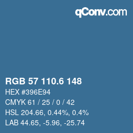 カラーコード: RGB 57 110.6 148 | qconv.com