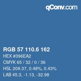 カラーコード: RGB 57 110.6 162 | qconv.com