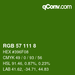 カラーコード: RGB 57 111 8 | qconv.com
