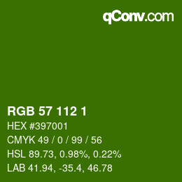 Color code: RGB 57 112 1 | qconv.com