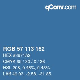 Color code: RGB 57 113 162 | qconv.com