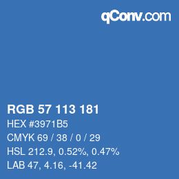 Color code: RGB 57 113 181 | qconv.com