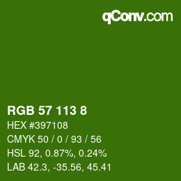 Color code: RGB 57 113 8 | qconv.com