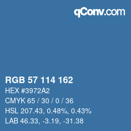 Color code: RGB 57 114 162 | qconv.com