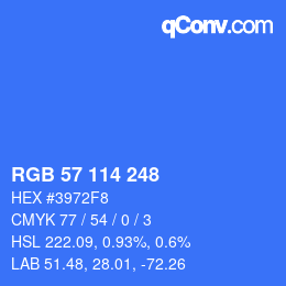 Color code: RGB 57 114 248 | qconv.com