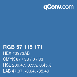 Color code: RGB 57 115 171 | qconv.com