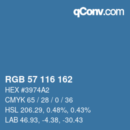 Color code: RGB 57 116 162 | qconv.com