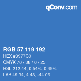 Color code: RGB 57 119 192 | qconv.com