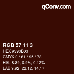 Color code: RGB 57 11 3 | qconv.com