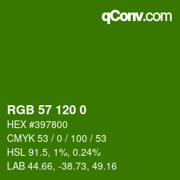 Color code: RGB 57 120 0 | qconv.com