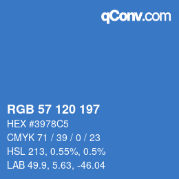 Color code: RGB 57 120 197 | qconv.com
