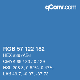カラーコード: RGB 57 122 182 | qconv.com
