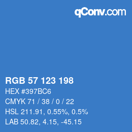 Farbcode: RGB 57 123 198 | qconv.com