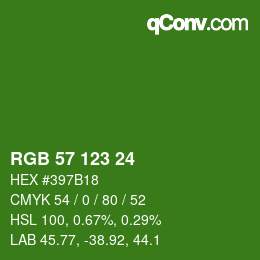 カラーコード: RGB 57 123 24 | qconv.com