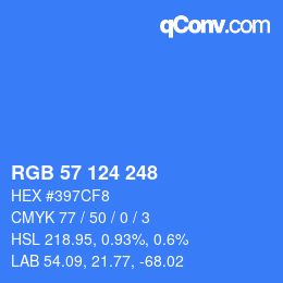 Color code: RGB 57 124 248 | qconv.com
