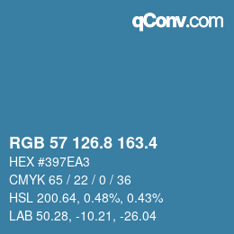 カラーコード: RGB 57 126.8 163.4 | qconv.com