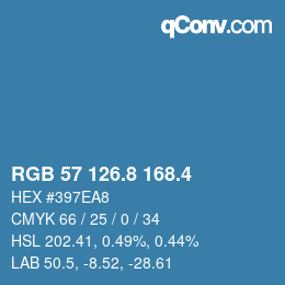 カラーコード: RGB 57 126.8 168.4 | qconv.com