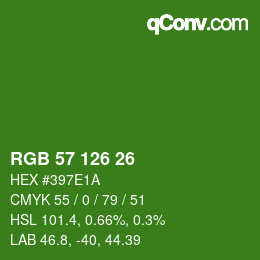 Color code: RGB 57 126 26 | qconv.com