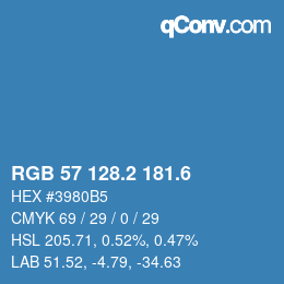 カラーコード: RGB 57 128.2 181.6 | qconv.com