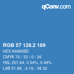 カラーコード: RGB 57 128.2 189 | qconv.com