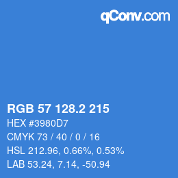 カラーコード: RGB 57 128.2 215 | qconv.com