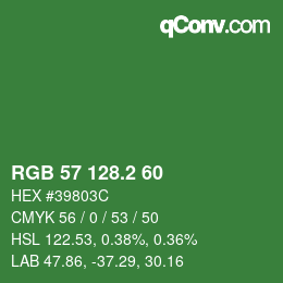 カラーコード: RGB 57 128.2 60 | qconv.com