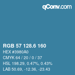 カラーコード: RGB 57 128.6 160 | qconv.com