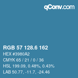 カラーコード: RGB 57 128.6 162 | qconv.com