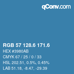 カラーコード: RGB 57 128.6 171.6 | qconv.com