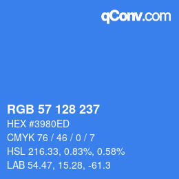Color code: RGB 57 128 237 | qconv.com