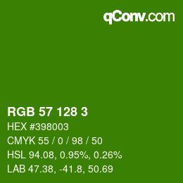 Color code: RGB 57 128 3 | qconv.com