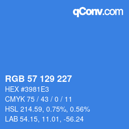 カラーコード: RGB 57 129 227 | qconv.com