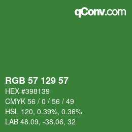 Color code: RGB 57 129 57 | qconv.com