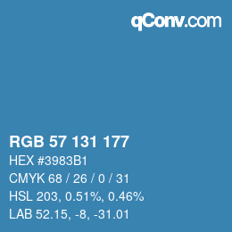 Color code: RGB 57 131 177 | qconv.com