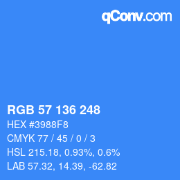 Color code: RGB 57 136 248 | qconv.com