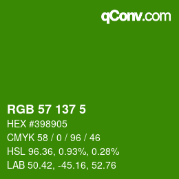 Color code: RGB 57 137 5 | qconv.com