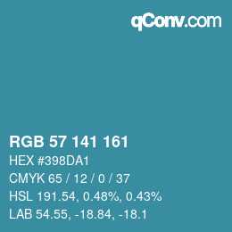 Código de color: RGB 57 141 161 | qconv.com