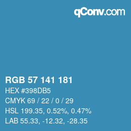 Color code: RGB 57 141 181 | qconv.com