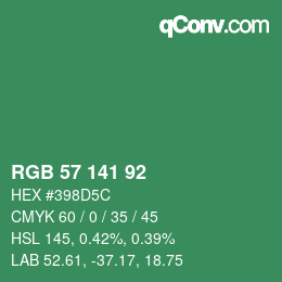 カラーコード: RGB 57 141 92 | qconv.com