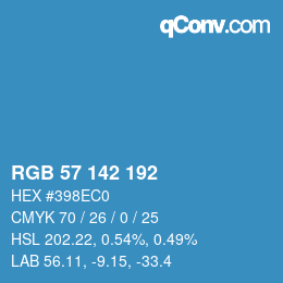 Color code: RGB 57 142 192 | qconv.com