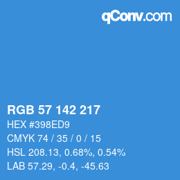 Color code: RGB 57 142 217 | qconv.com
